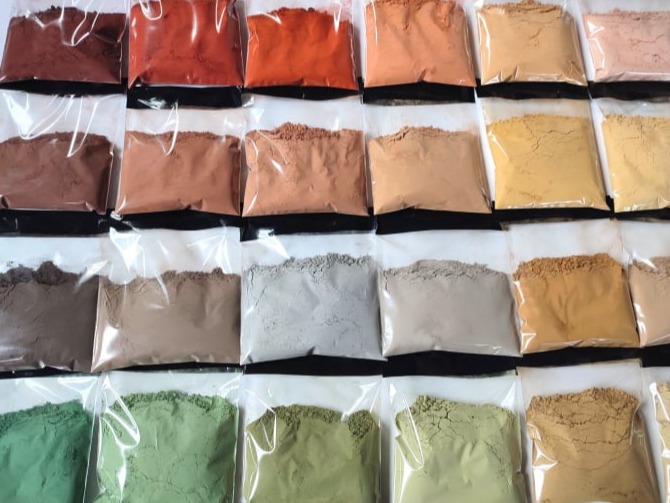 Краски в породе и пигментах